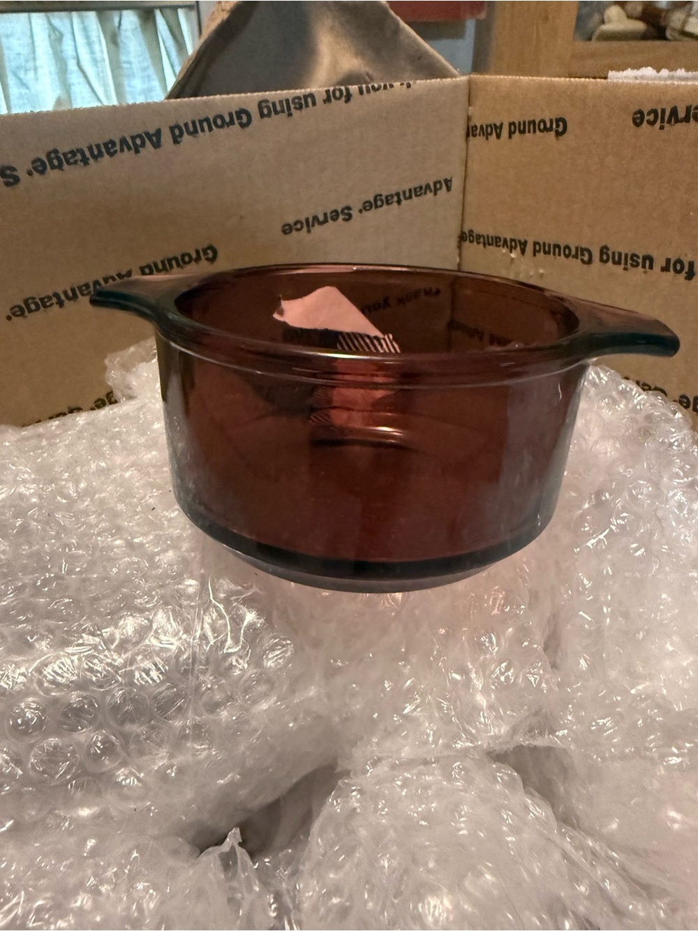 Pyrex cranberry Glass Bowl with Dual Handles lot of 3
